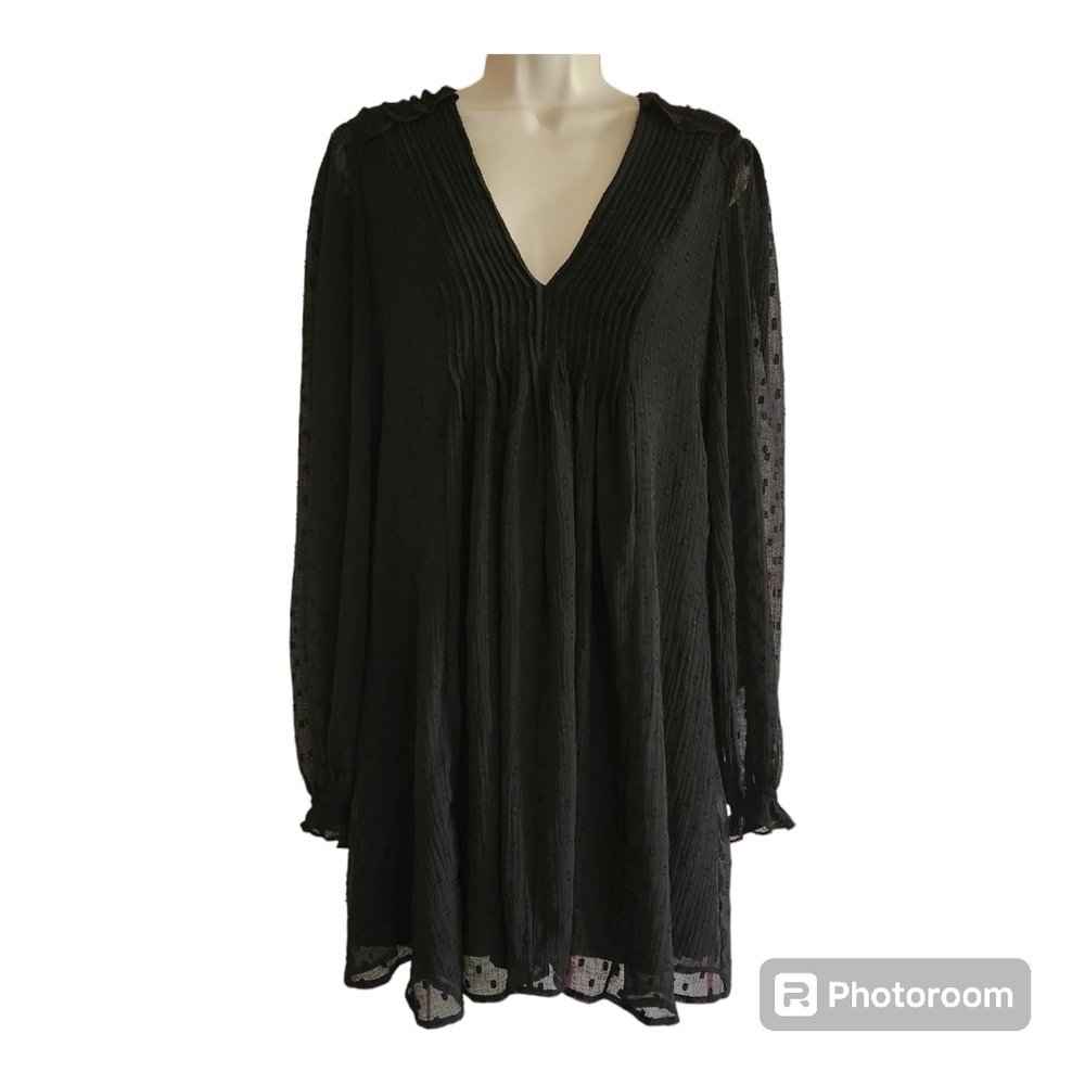 Zara Long Sleeve Black Dress Large